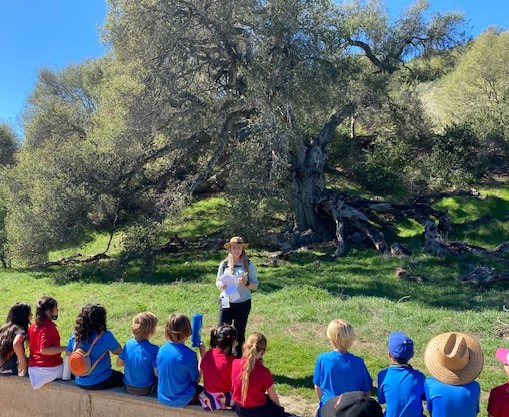Sarah teaching school field trip at Mother Oak 